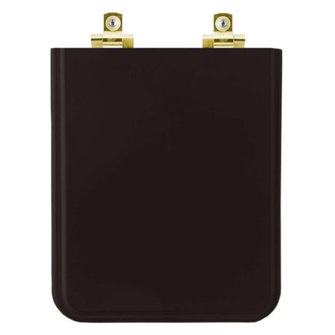 Assento Sanitário Soft Close Square Preto para Vaso Incepa com Ferragem Dourada