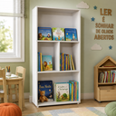 Ver imagem 2 de Estante Livreiro Infantil com Nichos Branco Organizador de Livros em MDP para Quarto
