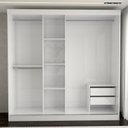 Ver imagem 5 de Guarda-roupa Casal Kate 3 Portas 2 Gavetas com Espelho Branco - Panorama Móveis
