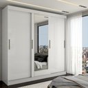 Ver imagem 1 de Guarda-roupa Casal Kate 3 Portas 2 Gavetas com Espelho Branco - Panorama Móveis