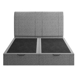 Cama King Flutuante Baú Cabeceira 195cm Fly S05 Linho Cinza - Mpozenato - 4