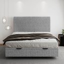 Ver imagem 3 de Cama King Flutuante Baú Cabeceira 195cm Fly S05 Linho Cinza - Mpozenato