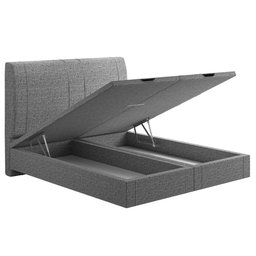 Cama King Flutuante Baú Cabeceira 195cm Fly S05 Linho Cinza - Mpozenato - 5