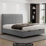 Cama King Flutuante Baú Cabeceira 195cm Fly S05 Linho Cinza - Mpozenato - 2
