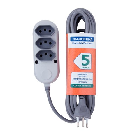 Extensão Múltipla 3 Tomadas 2p+t 10 a 250 V Tramontina 5 M Tramontina
