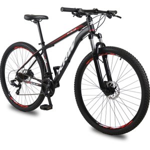 Bicicleta Aro 29 Krw Alumínio 24 Vel Freio a Disco X52 Cor:preto/vermelho;tamanho Quadro:19 Preto/