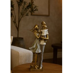 Escultura Familia Decorativa em Resina Pai Mãe e Filho - 8