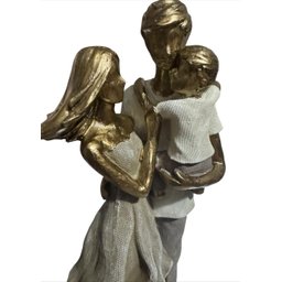 Escultura Familia Decorativa em Resina Pai Mãe e Filho - 6