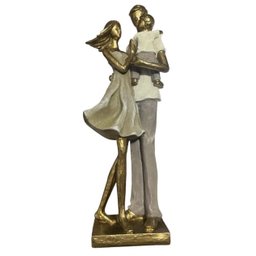 Escultura Familia Decorativa em Resina Pai Mãe e Filho - 9