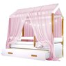 Cama Montessori Com Auxiliar Bola Led Colchão E Dossel Rosa - 4