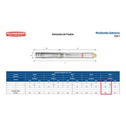 Motobomba Submersa Schneider Sub3-15b3e25 3 Fios 1,5cv 220v - 4