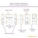 Ver imagem 5 de Guarda Roupa Modulado Casal 1,38 M Canto com Escrivaninha Paris Luciane M08:azul