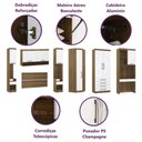 Ver imagem 3 de Guarda Roupa Modulado Casal 1,38 M Canto com Escrivaninha Paris Luciane M08:azul