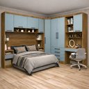 Ver imagem 1 de Guarda Roupa Modulado Casal 1,38 M Canto com Escrivaninha Paris Luciane M08:azul