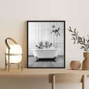 Ver imagem 1 de Quadro para Banheiro Gatinhos na Banheira 33x24cm - com Vidro:madeira Branca