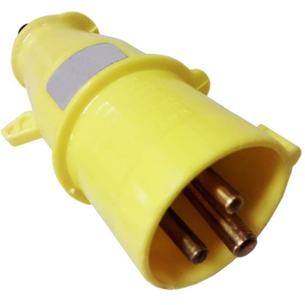 Plugue 2P+T 16A 100/130V 4H Amarelo - N-3074 - STECK - 1