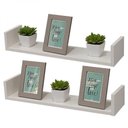 Ver imagem 2 de Kit 2 Prateleiras U 70 X 20cm Branca Suporte Invisível