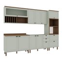 Ver imagem 2 de Cozinha Completa Luna 10 Portas 4 Gavetas com Vidro 100% MDF Mint/Ébano - Genialflex