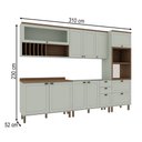 Ver imagem 4 de Cozinha Completa Luna 10 Portas 4 Gavetas com Vidro 100% MDF Mint/Ébano - Genialflex