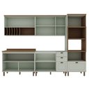 Ver imagem 3 de Cozinha Completa Luna 10 Portas 4 Gavetas com Vidro 100% MDF Mint/Ébano - Genialflex