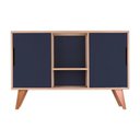 Ver imagem 1 de Aparador Buffet Retrô Murano 2 Portas MDP 115cm Azul Marinho Mercado Das Prateleiras