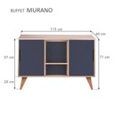Ver imagem 4 de Aparador Buffet Retrô Murano 2 Portas MDP 115cm Azul Marinho Mercado Das Prateleiras