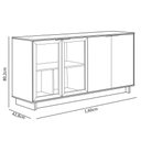 Ver imagem 3 de Balcão Aparador Buffet Vicky C05 Noce Milano/preto Fosco - Mpozenato