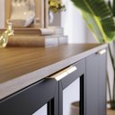 Ver imagem 4 de Balcão Aparador Buffet Vicky C05 Noce Milano/preto Fosco - Mpozenato