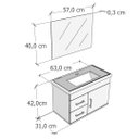 Ver imagem 6 de Kit Armario de Banheiro Mobi 63cm C/bancada Sintética Branca