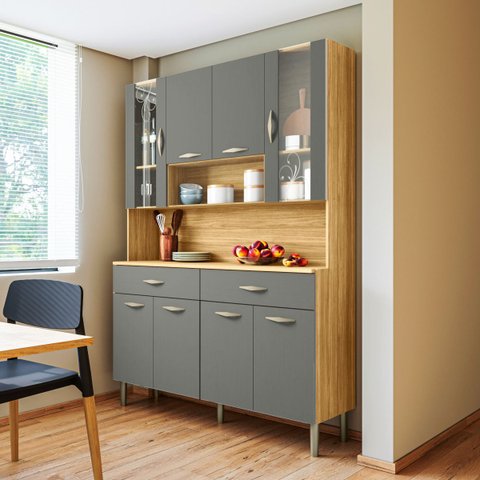 Kit Cozinha Golden 8 Portas com Nichos