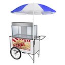 Ver imagem 1 de Carrinho de Pipoca Cefaz Simples Branco Rodas de Bicicleta e Guarda Sol Bl32rb/gs