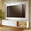 Ver imagem 4 de Painel Tv 65 Pol Led e Rack Sala Pé Metal Dante Off/freijó C05 - Mpozenato