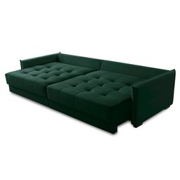 Sofá sem Caixa Retrátil Reclinável 2,30m Catarina Veludo Verde Rover & Beato - 3