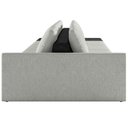 Ver imagem 2 de Sofá Ilha Modular para Sala 432cm com Puff Dublin K01 Linho Cinza e Sintético Preto - Lyam Decor