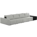Ver imagem 1 de Sofá Ilha Modular para Sala 432cm com Puff Dublin K01 Linho Cinza e Sintético Preto - Lyam Decor