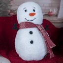 Ver imagem 2 de Almofada Natalina Boneco de Neve Floc com Bordado e Cachecol 30x46cm Natal