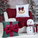 Ver imagem 4 de Almofada Natalina Boneco de Neve Floc com Bordado e Cachecol 30x46cm Natal