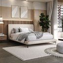 Ver imagem 1 de Cama King Estofada Linho com Cabeceira Star Bege