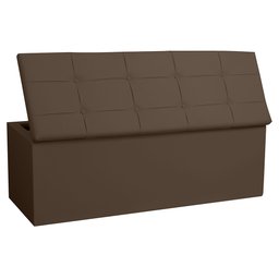Kit Painel e Calçadeira Baú Queen 1,60m Roma Corano Marrom - Pallazio - 5
