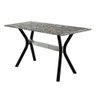Conjunto de Mesa Viena 140x75cm com 6 Cadeiras Atenas Cromado e Tampo de Granito Tubform Cromo e - 1