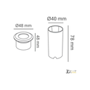 Ver imagem 4 de Balizador Mini Preto Led 0,85w 2700k Branco Quente Ip67 Opus