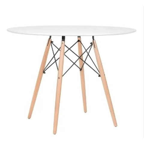 Mesa de Jantar Redonda Eames Eiffel 100cm Branca