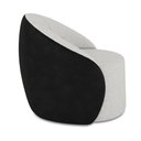 Ver imagem 5 de Poltrona Sala Orgânica Lua Fixa Sintético Pu Preto/linho Cinza D03 - D’Rossi