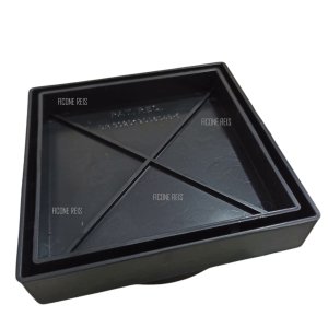 Ralo Invisível 10x10 Preto Banheiro modelo Porcelanato Colar Piso - Ficone Reis
