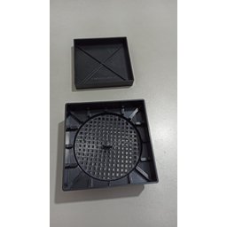 Ralo Invisível 10x10 Preto Banheiro modelo Porcelanato Colar Piso - Ficone Reis - 3