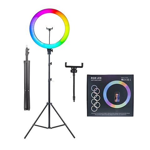 Anel de Luz Ring Light Rgb com Tripé Ajustável de 1,6m