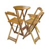 Conjunto de Mesa Bistrô de Madeira Dobrável com 3 Banquetas - Mel - 1