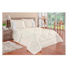 Kit Edredom Dupla Face C/ Jogo de Cama Cherry Casal 7pçs Palha - 1