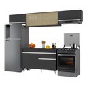 Ver imagem 1 de Armário de Cozinha Compacta 260cm Veneza Multimóveis V3698 Preto/Branco