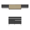 Ver imagem 7 de Armário de Cozinha Compacta 260cm Veneza Multimóveis V3698 Preto/Branco